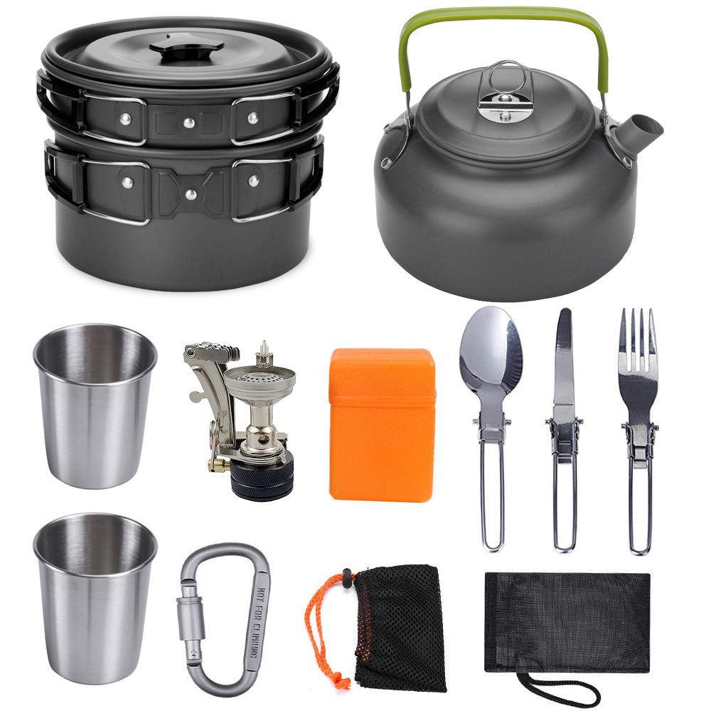 Buy Aluminum Camping Cookware Kit Outdoor Cooking Travel Set globalswanky 03