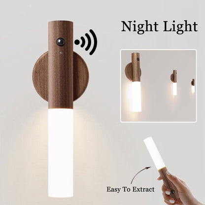 Buy Auto LED USB Magnetic Wood Motion Sensor Night Light global swanky 1
