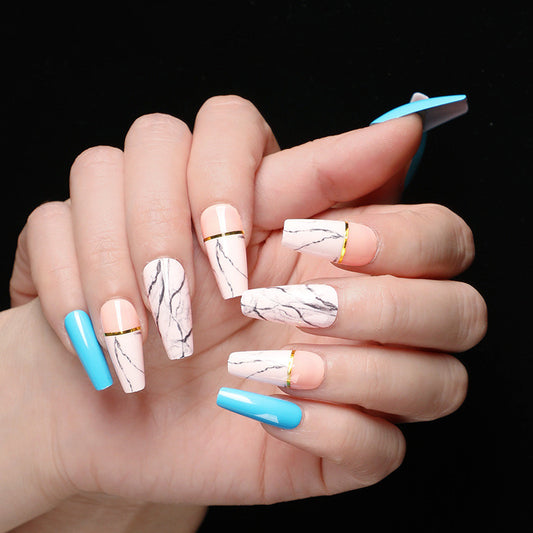 Buy Ballet Coffin Fake Nails – Stylish & Trendy Nail Art Set globalswanky 01