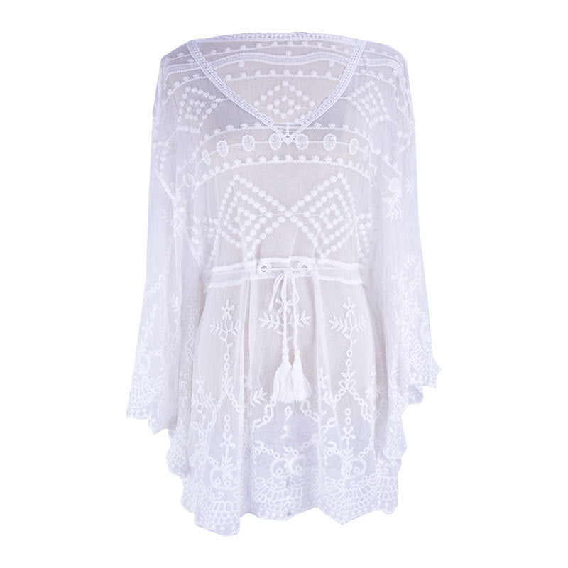 Buy Beach Net Embroidered Blouse Comfortable Summer Beachwear global swanky 2