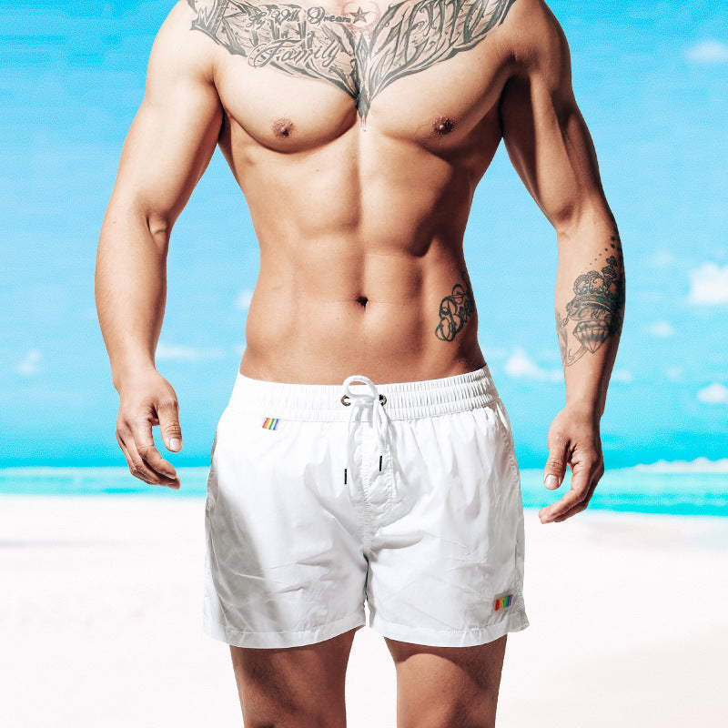 Buy Beach Shorts Sports Loose Seaside Vacation Rainbow Swimming global swanky 1