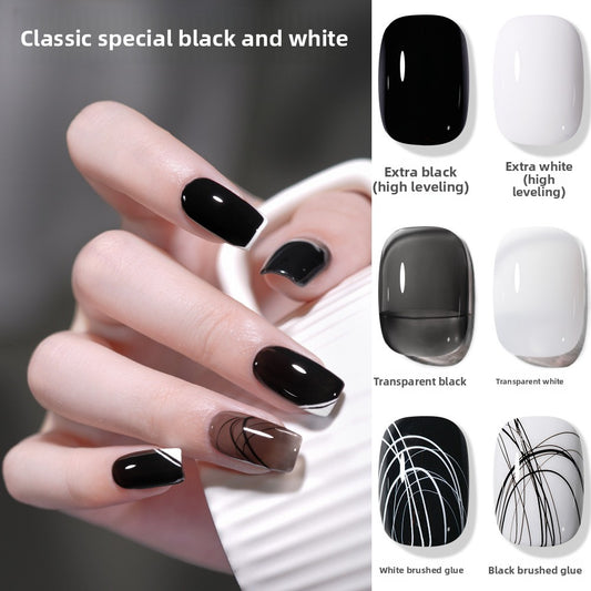 Buy Black and White Nail Polish Glue for Smooth Nail Finish global swanky 1