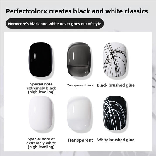 Buy Black and White Nail Polish Glue for Smooth Nail Finish global swanky 2