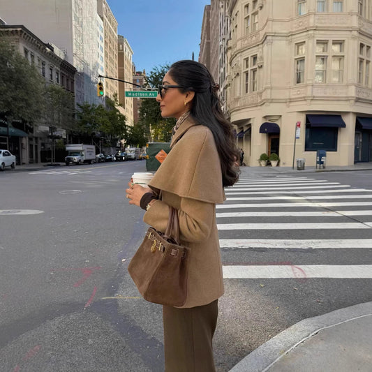 Buy British-style Patchwork Two-Piece Cinched Trench Coat Women global swanky 3