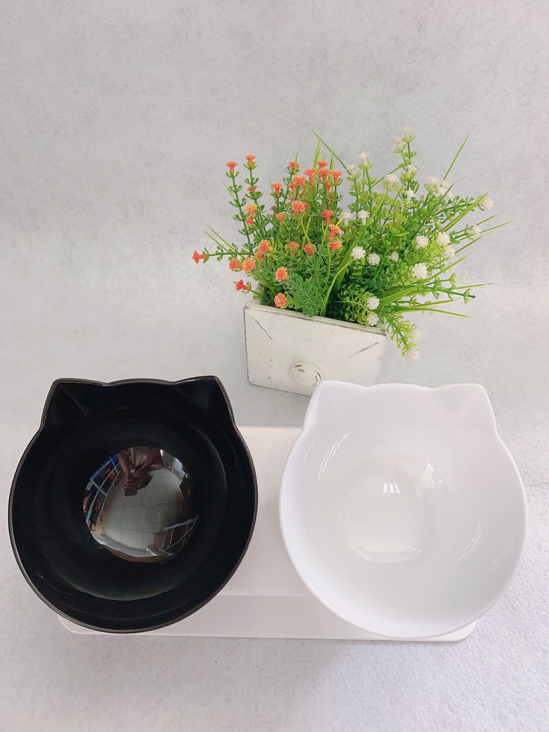 Buy Cat Double Bowl – Ergonomic Food Bowl for Neck Protection global swanky 2