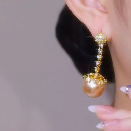 Buy Champagne Pearl Elegant Earrings for Women Fashion Jewelry global swanky 3