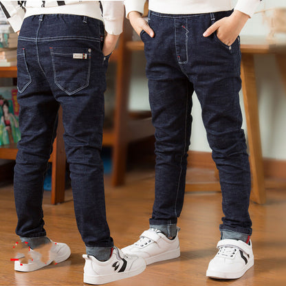 Buy Children's Winter Casual Wear Boys' Jeans with Thick Fleece global swanky 1