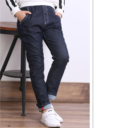 Buy Children's Winter Casual Wear Boys' Jeans with Thick Fleece global swanky 2