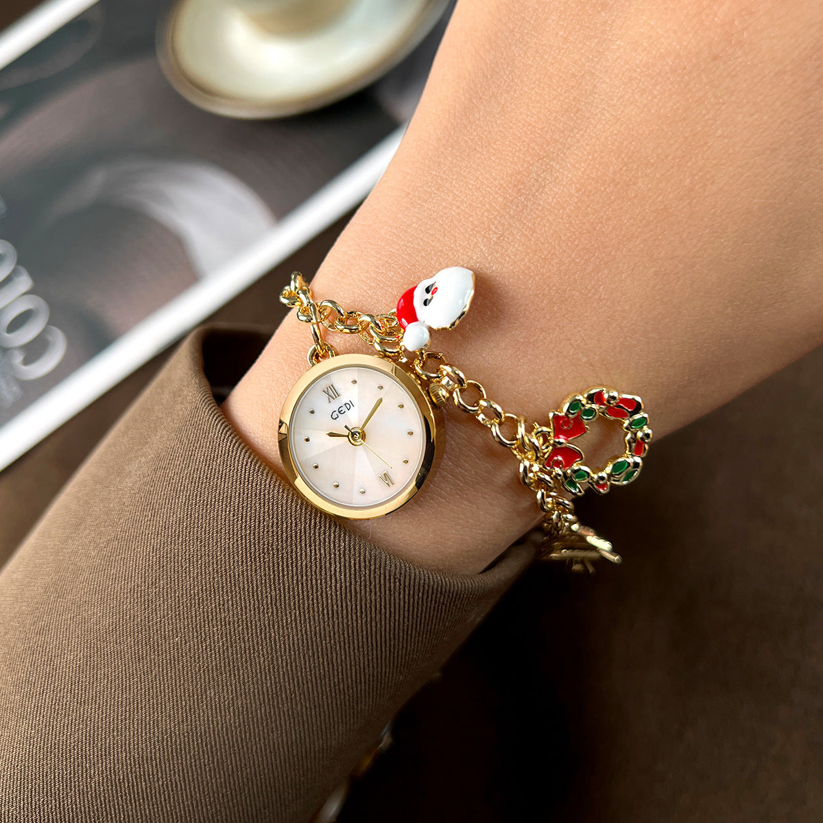 Buy Christmas Bracelet Quartz Watch for Women – Stylish Gift
global swanky 1