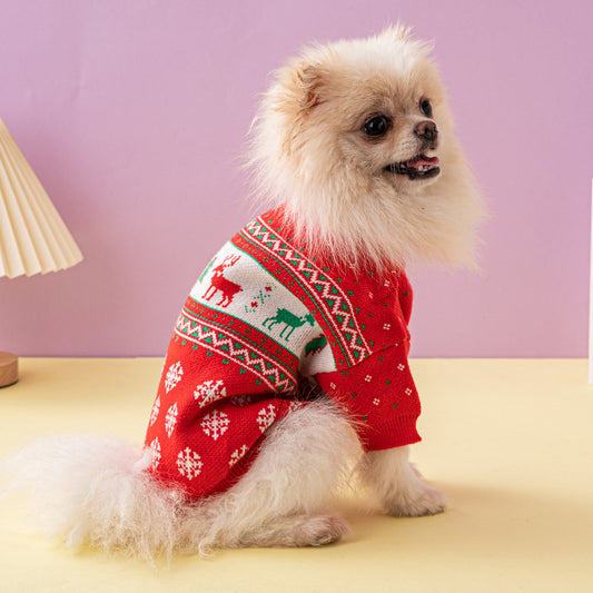 Buy Christmas Tree Elk Christmas Dog Sweater for Winter Wear globalswanky 01