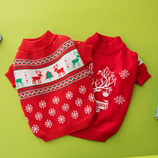 Buy Christmas Tree Elk Christmas Dog Sweater for Winter Wear globalswanky 02