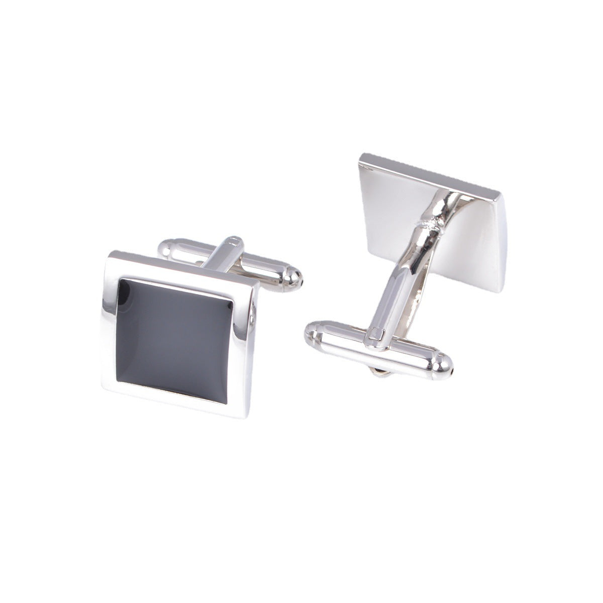 Buy Classic Square Black French Cufflinks Nail Style Online globalswanky 2