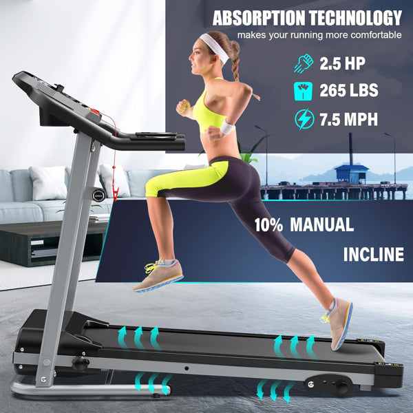 Buy Compact Folding Treadmill for Home with Quiet 2.5HP Motor global swanky 2