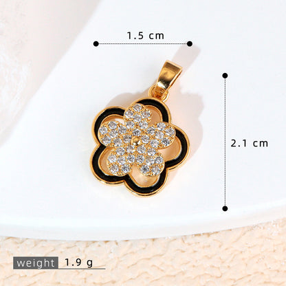 Buy Copper Micro Pave Rotating Four Leaf Clover Necklace Pendant global swanky 2