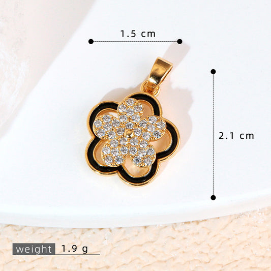 Buy Copper Micro Pave Rotating Four Leaf Clover Necklace Pendant global swanky 2