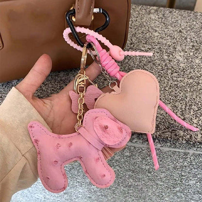Buy Cute Cartoon PU Leather Puppy Keychain Creative Bag Charm global swanky 1