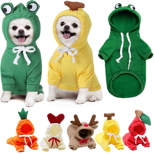 Buy Cute Fruit Dog Clothes for Small Dogs | Warm Fleece Hoodie global swanky 1