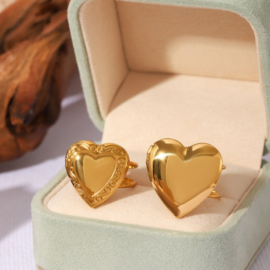 Buy DIY Stainless Steel Heart Ring Womens Fashion Jewelry Gift global swanky 1