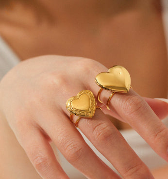 Buy DIY Stainless Steel Heart Ring Womens Fashion Jewelry Gift global swanky 3