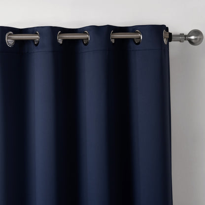 Buy Dark Blue Bedroom Blackout Fabric Printed Curtains for Style Room Global swanky 1
