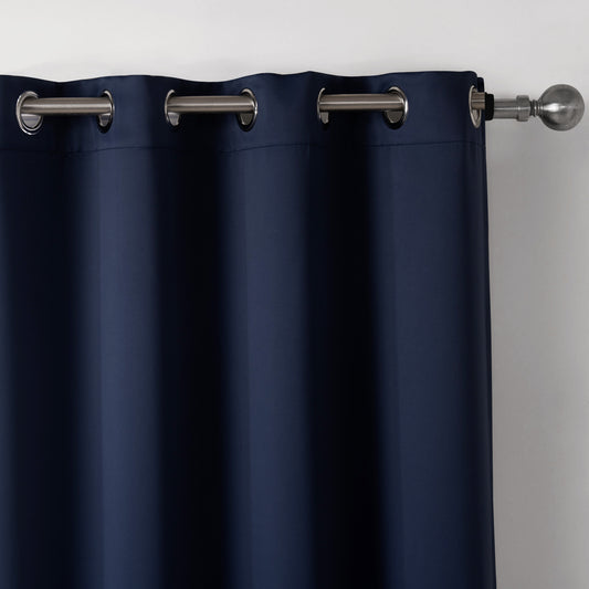 Buy Dark Blue Bedroom Blackout Fabric Printed Curtains for Style Room Global swanky 1