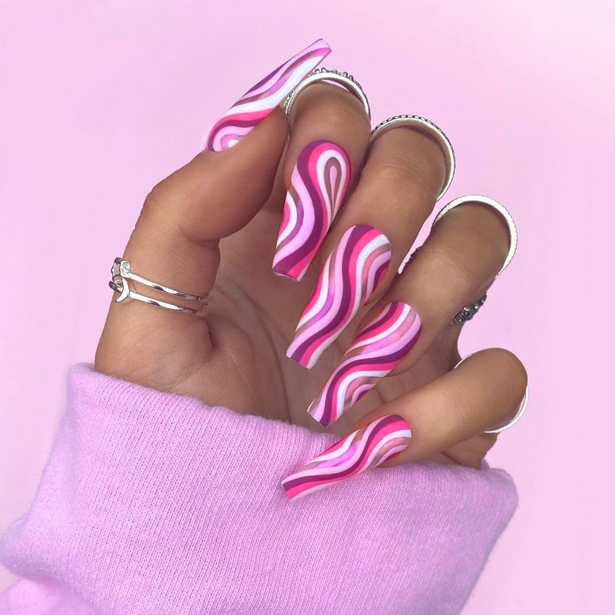 Buy Detachable Finished Fake Nails – Stylish Press-On Nail Kit gobalswanky 01