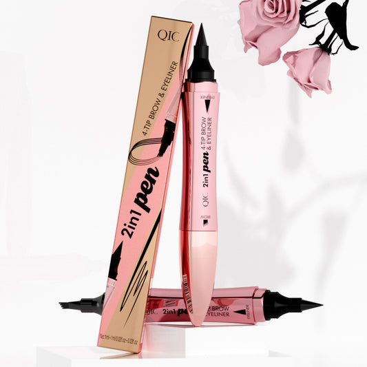 Buy Double-headed 3D Eyebrow Pencil & Eyeliner - Four-fork Design global swanky 1