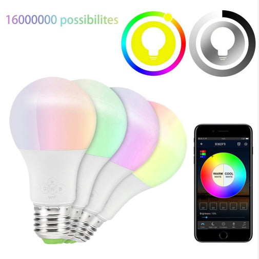Buy E27 B22 RGB Smart LED Bulb with Music & App Control global swanky 2