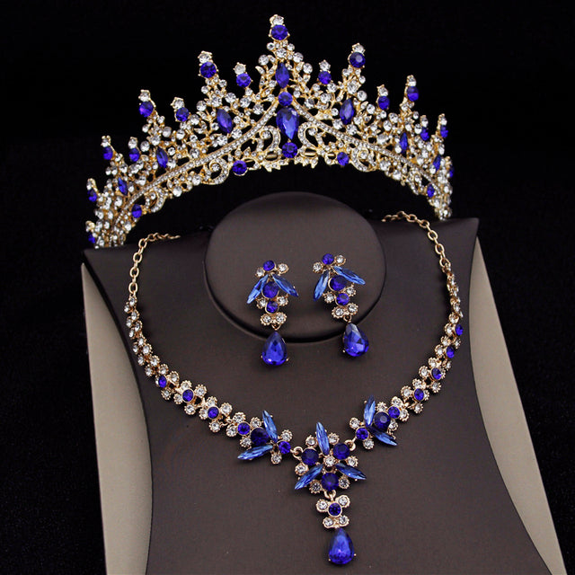 Buy Elegant Royal Queen Bridal Jewelry Sets with Tiara Crown. global swanky 3