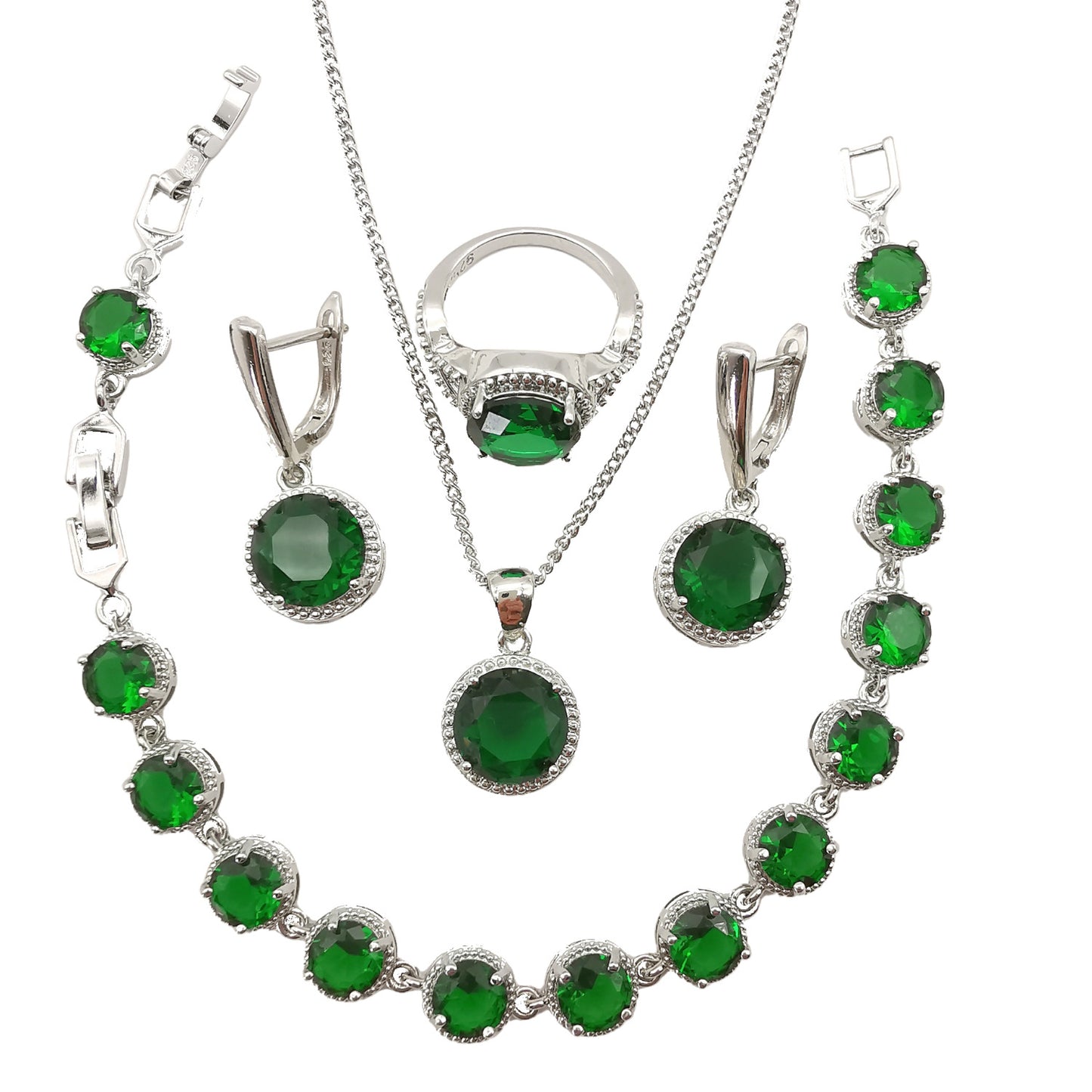 Buy European American Style Round Diamond 4 Piece Jewelry Set global swanky 3