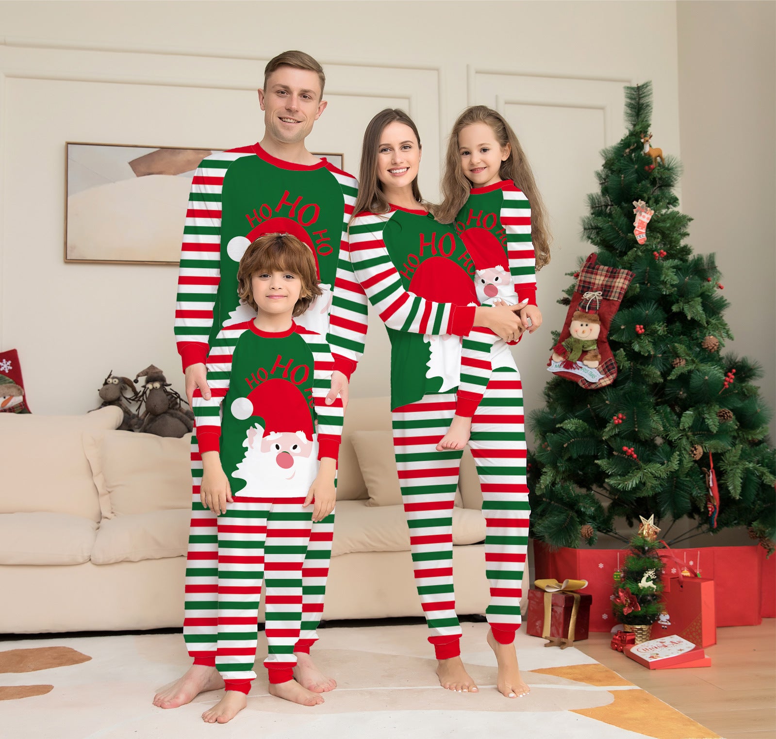Buy Family Matching Christmas Pajamas Red Stripe Holiday Jammies global swanky 1