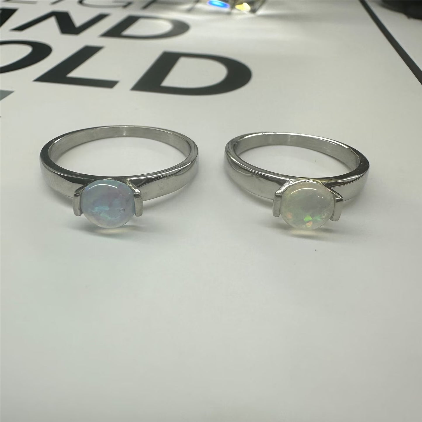 Buy Fashionable Aquamarine Opal Titanium Ring for Women global swanky 1