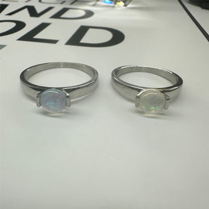 Buy Fashionable Aquamarine Opal Titanium Ring for Women global swanky 1