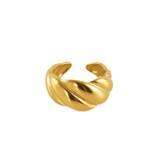 Buy Fashionable Stainless Steel 18K Gold Geometric Ring Jewelry global swanky 2