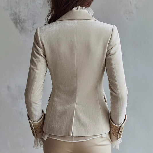 Buy Fashionable Women’s Printed Lapel Blazer with Flare Sleeves global swanky 3