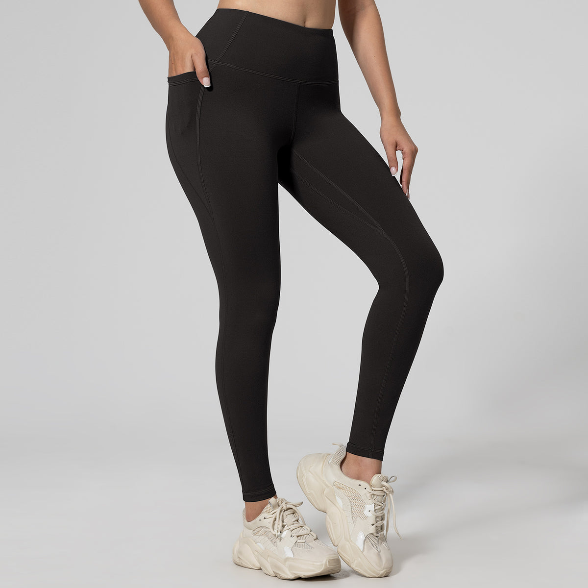 Buy Fitness Running Leggings Hip-Lifting High-Waisted with Pockets global swanky 1