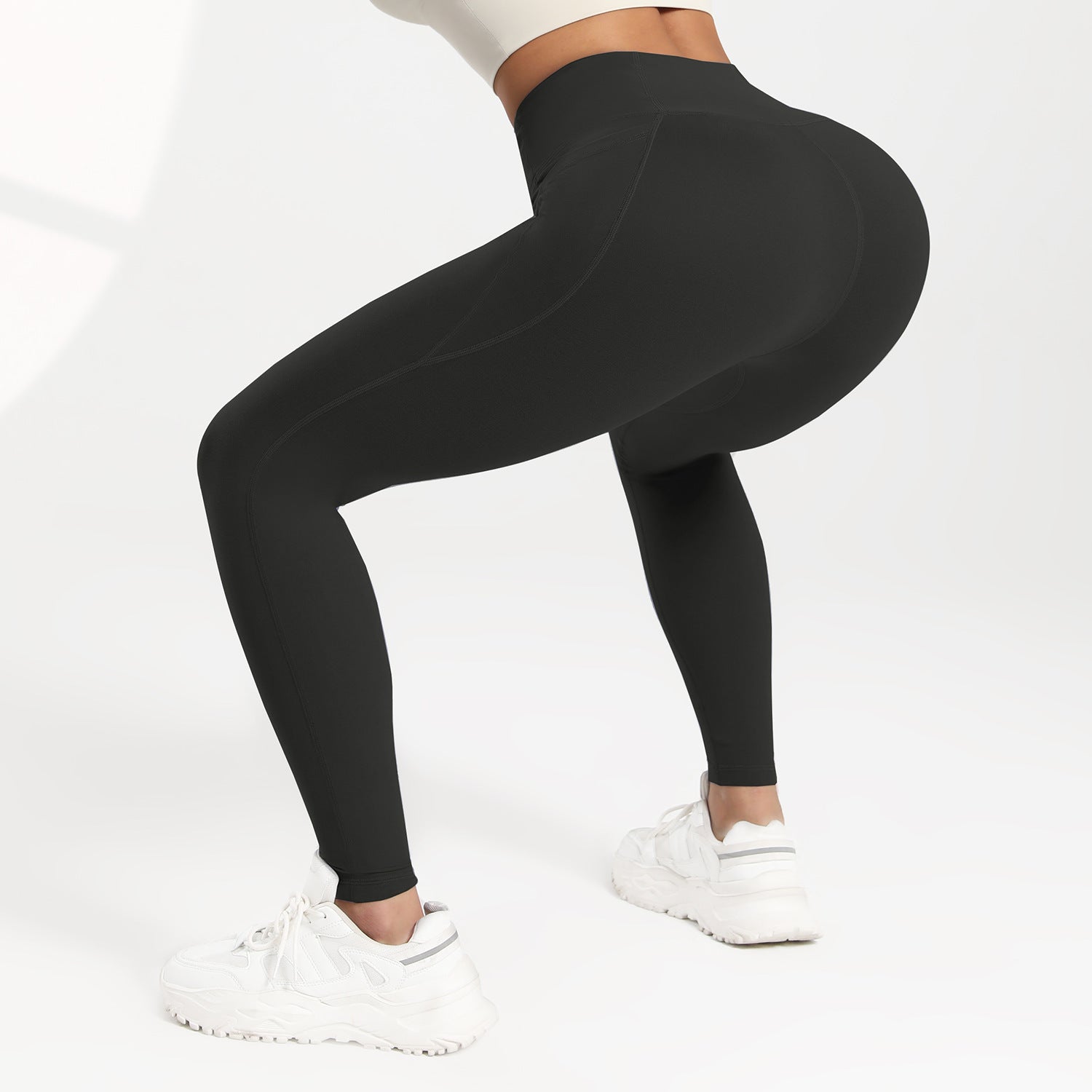 Buy Fitness Running Leggings Hip-Lifting High-Waisted with Pockets global swanky 2