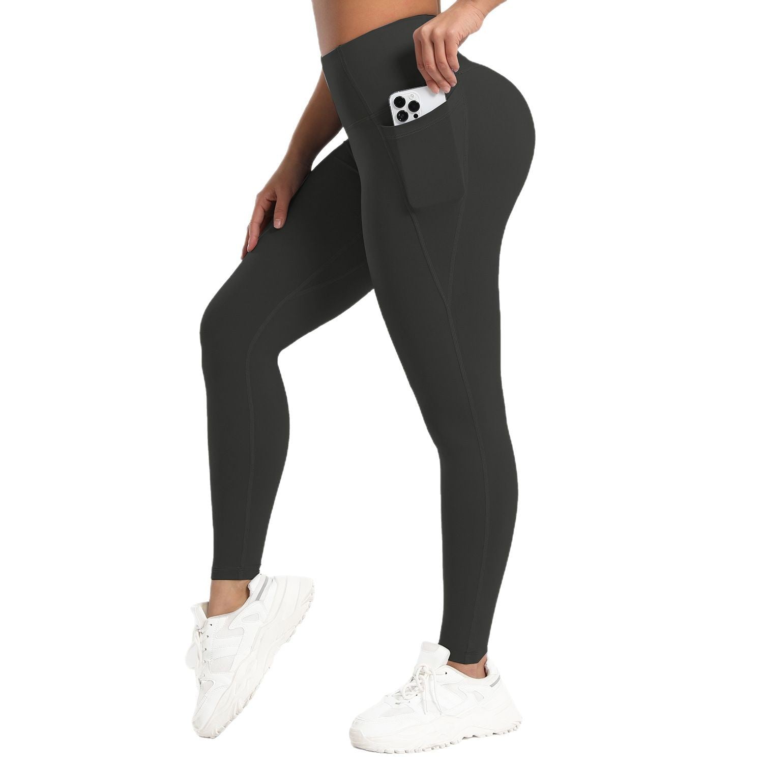 Buy Fitness Running Leggings Hip-Lifting High-Waisted with Pockets global swanky 3