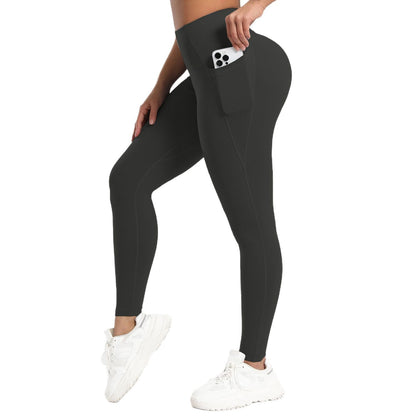 Buy Fitness Running Leggings Hip-Lifting High-Waisted with Pockets global swanky 3
