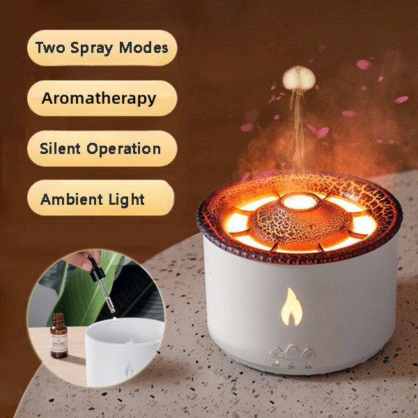 Buy Flame Effect Aromatherapy Humidifier with Jellyfish Mist & Timer global swanky 2
