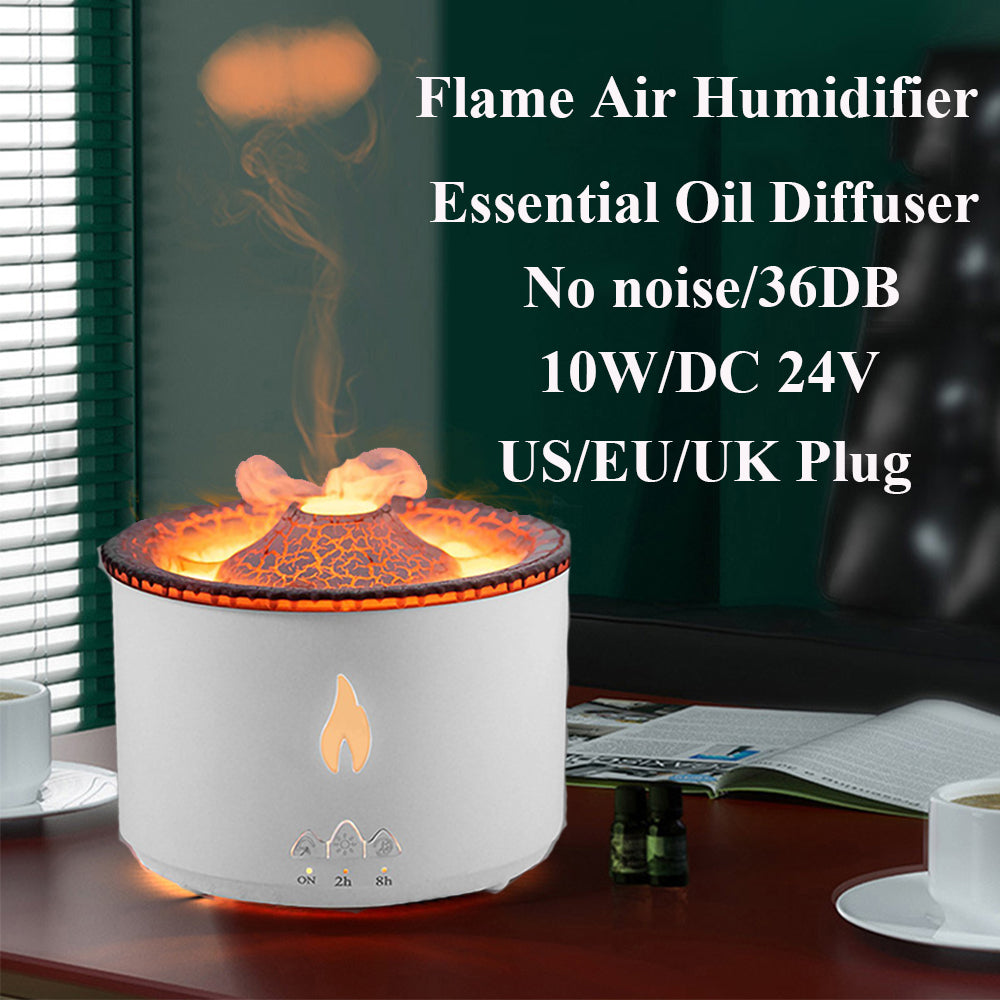Buy Flame Effect Aromatherapy Humidifier with Jellyfish Mist & Timer global swanky 3