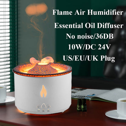 Buy Flame Effect Aromatherapy Humidifier with Jellyfish Mist & Timer global swanky 3