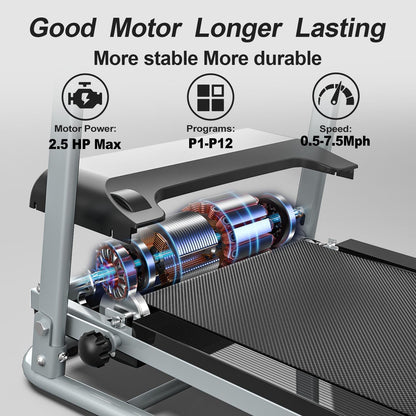 Buy Foldable Home Treadmill with Shock Absorbing Non-Slip Belt global swanky 3