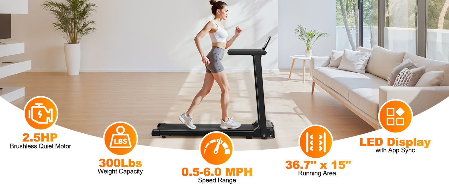 Buy Folding Treadmill with Handles 2.5HP LED Display Home global swanky 3