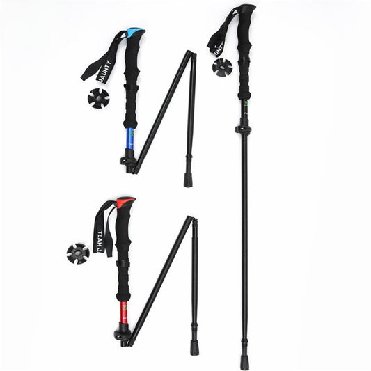 Buy Four-Section Telescopic Aluminum Hiking Pole for Trekking global swanky 1