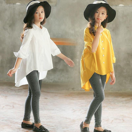 Buy Girls' Big Kids Fashionable Tops Korean Style Swallowtails global swanky 1