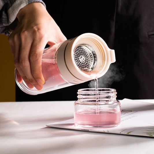 Buy Glass Water Bottle with Tea Infuser Filter Double Wall Design global swanky 2