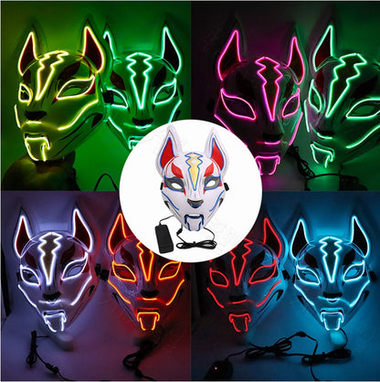 Buy Glowing Cat Face Mask for Women Demon Slayer Cosplay & Party global swanky 1