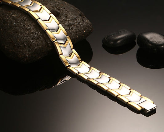 Buy Gold Double Row Magnet Bracelet Durable and Stylish Jewelry global swanky 3