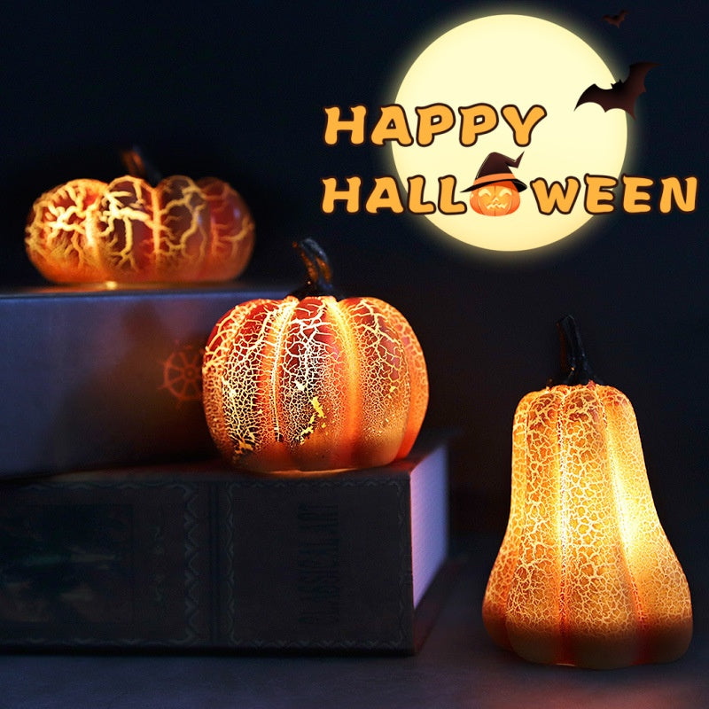 Buy Halloween Pumpkin Lantern LED Candle Lamp Resin Decor Light global swanky 1